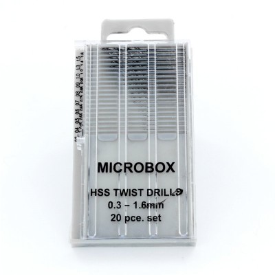 Microbox DRILL SET 20PCS ( 0.3 - 1.6mm ) - MODEL CRAFT PDR4001